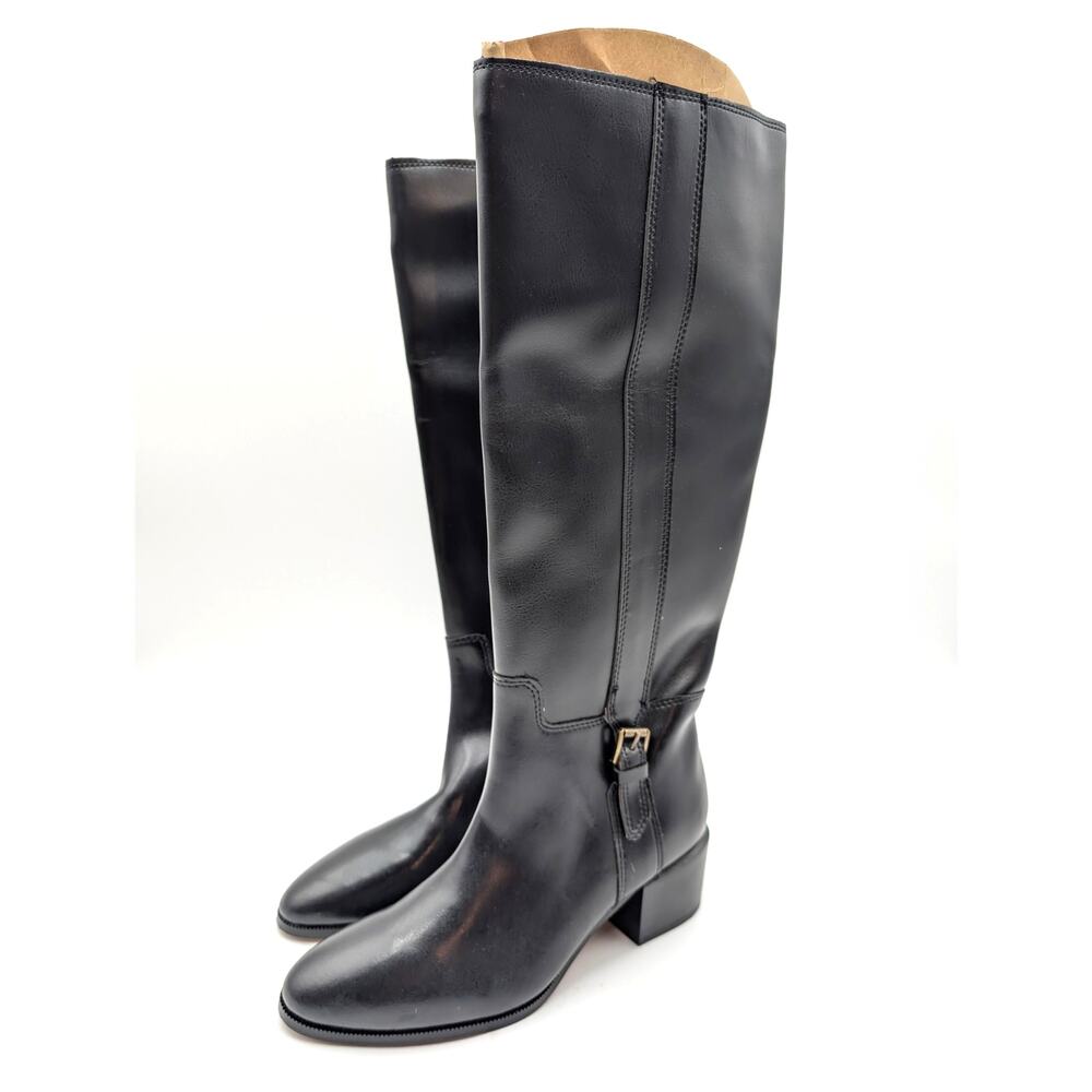 Franco Sarto Korbin Knee High Boots Side Zip Women's Black Size US5.5M EU36